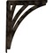 Ekena Millwork Nevio Wrought Iron Bracket, (Triple center brace), Antiqued Brass 2"W x 12"D x 15"H BKTM02X12X15TNEABS - alternate 4